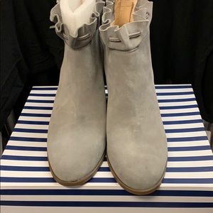 Suede drawstring booty new sz o